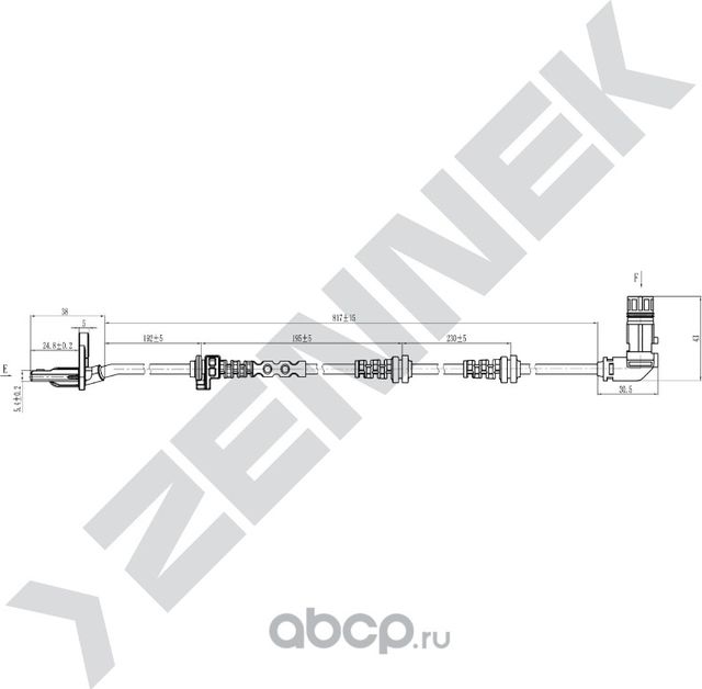 Датчик ABS передний левый/правый MERCEDES W221 05-13, C216 05 -13 (Zennek). Артикул DAS0070