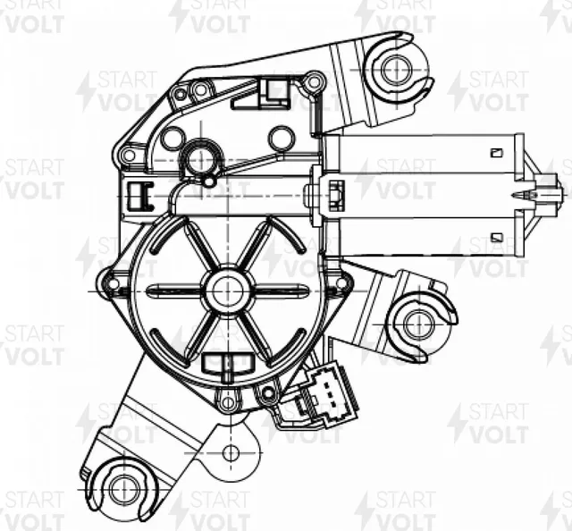 Моторедуктор стеклооч. Лада X-RAY (16-)/RENAULT KAPTUR (16-) (задн.) (Startvolt). Артикул VWB 0908