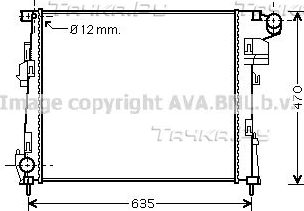 Радиатор охлаждения двигателя AVA. Артикул RTA2427