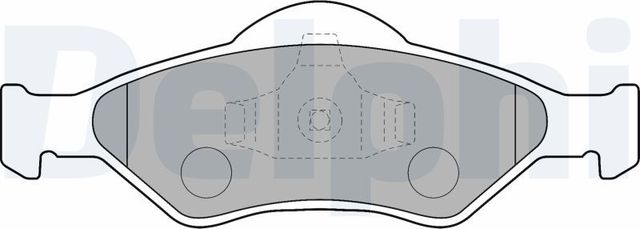 Тормозные колодки Delphi (Low-Metallic) передние для Ford Escort V 1995-2000. Артикул LP1470