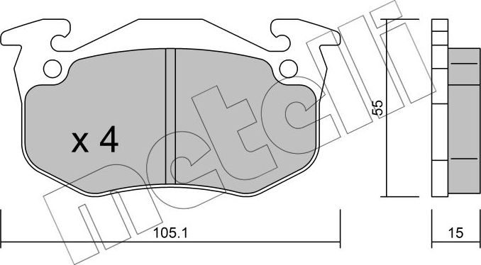 Тормозные колодки Metelli. Артикул 22-0036-5