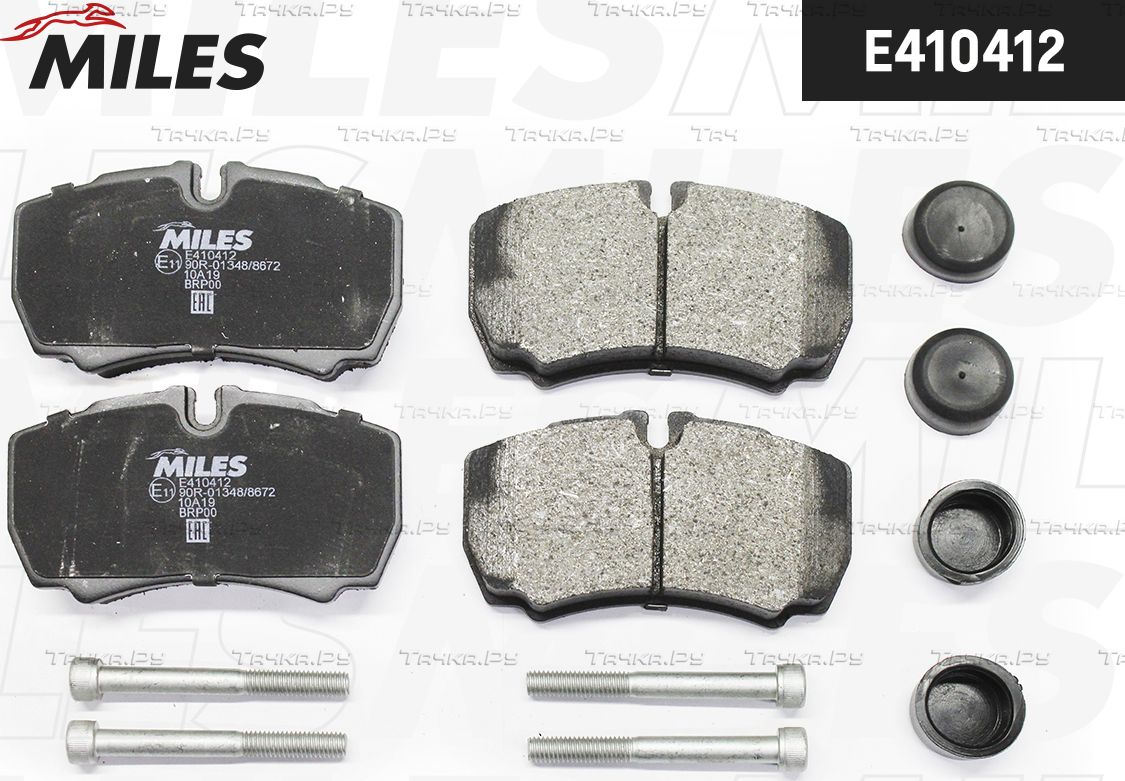 Тормозные колодки Miles (Low-Metallic) задние для Ford Transit VII 2006-2014. Артикул E410412