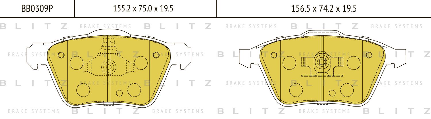 Колодки тормозные VOLVO XC90 02- перед. (Blitz). Артикул BB0309P