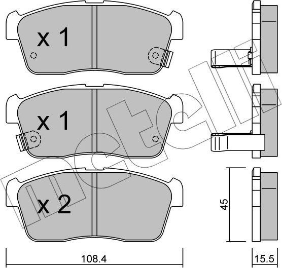Тормозные колодки Metelli передние для Daihatsu Copen I 2003-2011. Артикул 22-0415-0