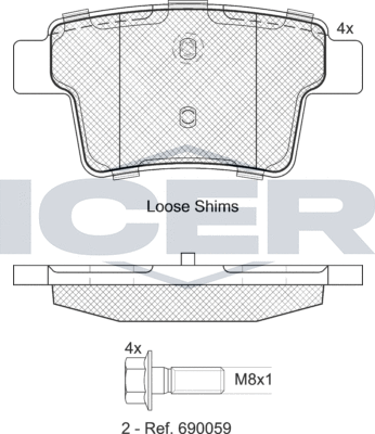 Тормозные колодки Icer. Артикул 181722-701