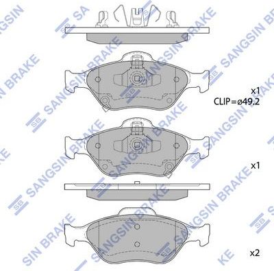 Тормозные колодки Sangsin Hi-Q. Артикул SP1631