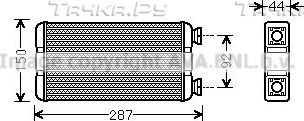 Радиатор отопителя (печки) AVA для Opel Movano II 2003-2010. Артикул RTA6457