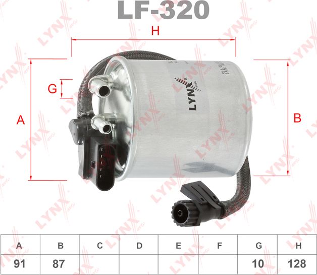 Топливный фильтр LYNXauto для Mercedes-Benz GLK-Класс I (X204) 2008-2015. Артикул LF-320