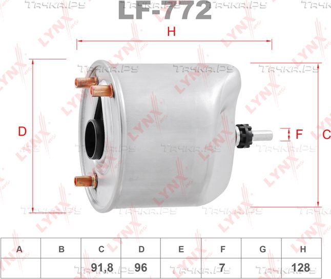 Топливный фильтр LYNXauto для Citroen C4 II 2009-2026. Артикул LF-772