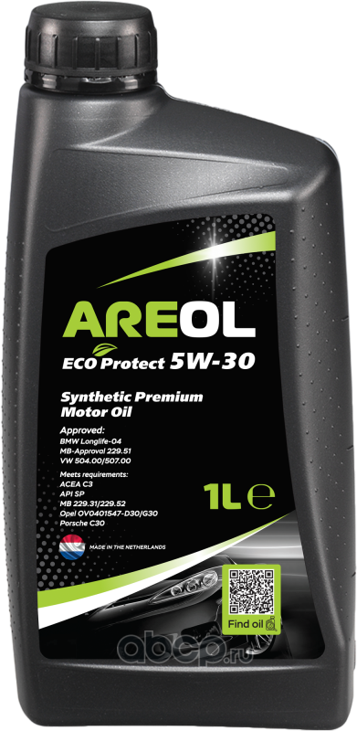 Масло моторное ECO Protect ACEA C3, API SN 5W30 синтетическое 1л (Areol) Areol. Артикул 5W30AR018