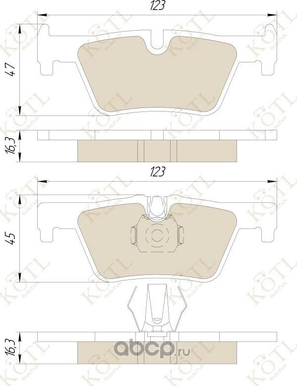Колодки тормозные дисковые задние к-т BMW 1 F20 10-/3 F30 11- (Kotl) Kotl. Артикул 1919kt