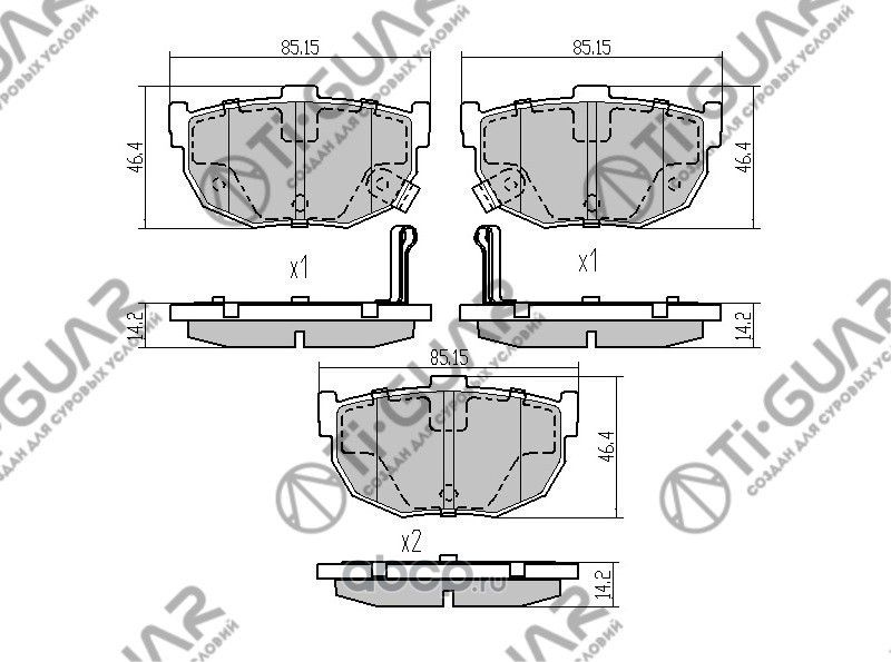 Тормозные колодки (TI-Guar). Артикул TG3368
