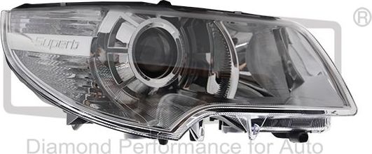 Фара передняя основная DPA правая для Skoda Superb II 2009-2015. Артикул 89410872602