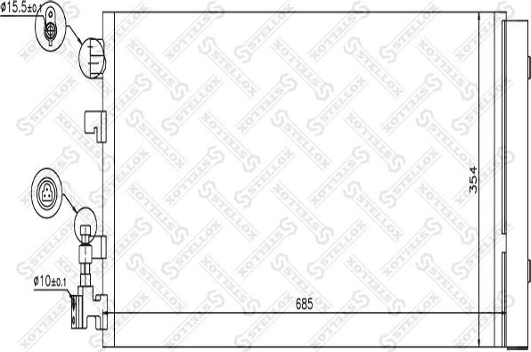 Радиатор кондиционера (конденсатор) Stellox. Артикул 10-45694-SX