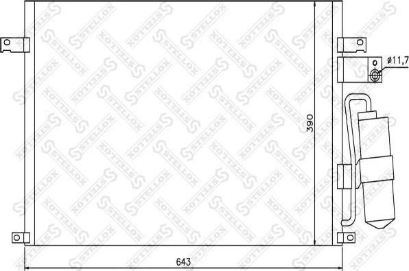 Радиатор кондиционера (конденсатор) Stellox. Артикул 10-45385-SX