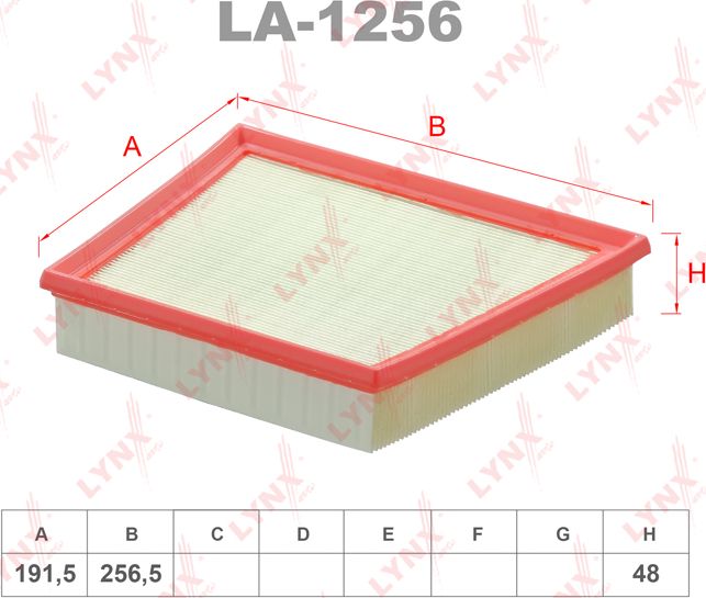 Воздушный фильтр LYNXauto левый для Jaguar F-Pace 2015-2026. Артикул LA-1256