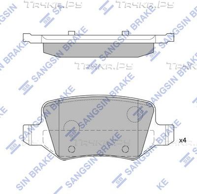 Тормозные колодки Sangsin Hi-Q. Артикул SP1748