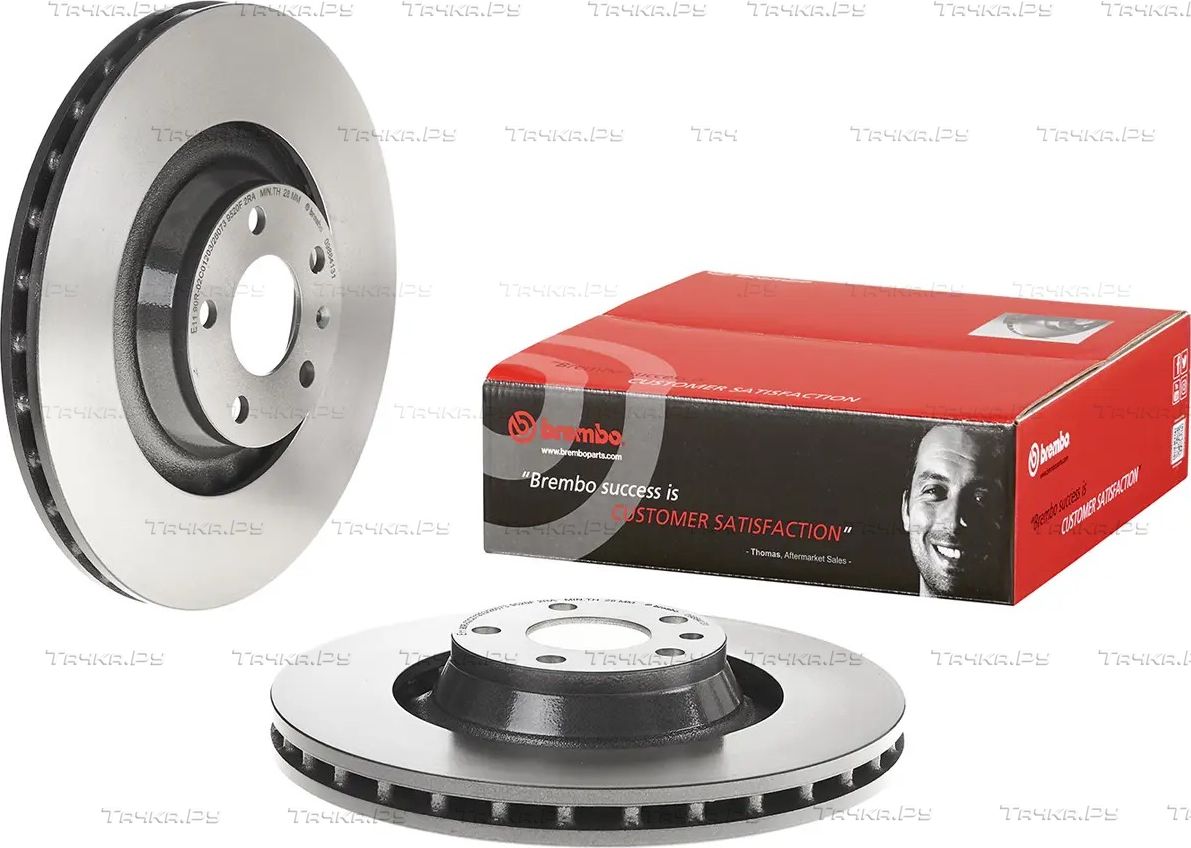 Тормозной диск Brembo UV Coated передний для Audi A6 allroad II (C6) 2006-2011. Артикул 09.8841.31