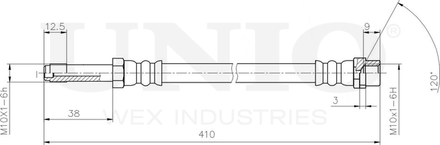 Шланг тормозной (Unio). Артикул BRH-10031