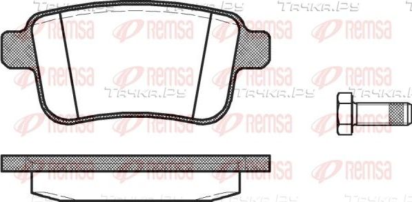 Тормозные колодки Remsa задние для Renault Kangoo II 2008-2026. Артикул 1352.00