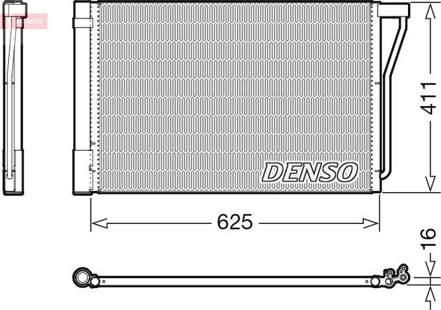 Радиатор кондиционера (конденсатор) Denso для BMW 6 III (F06/F13/F12) 2012-2018. Артикул DCN05022