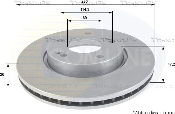 Тормозной диск Comline COATED. Артикул ADC1098V