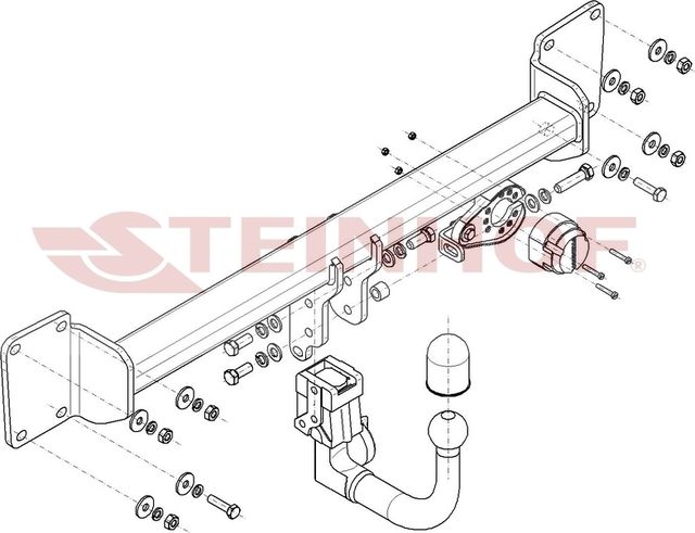 Фаркоп Steinhof для Volvo V60 II 2018-2026 (вкл. R-Design, вкл. 4WD). Быстросъемный крюк. Артикул V-317