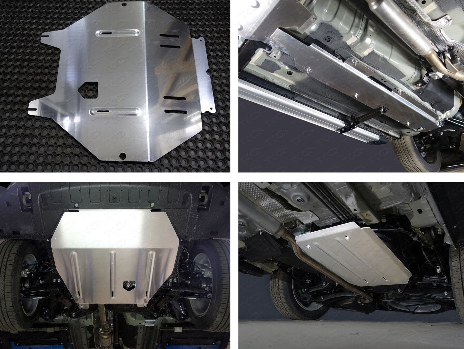 Защита алюминиевая ТСС (4 мм) для картера, КПП, топливопровода, бака Mitsubishi Outlander 2WD 2012-2015, 2015-2022. Артикул ZKTCC00378K