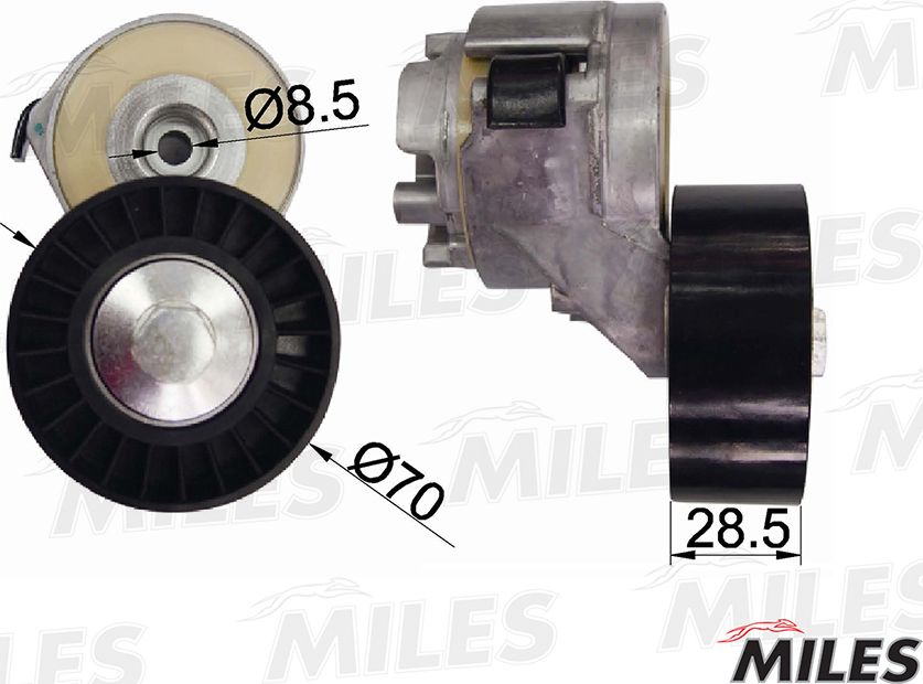 Натяжной ролик (натяжитель) приводного ремня Miles. Артикул AG00032