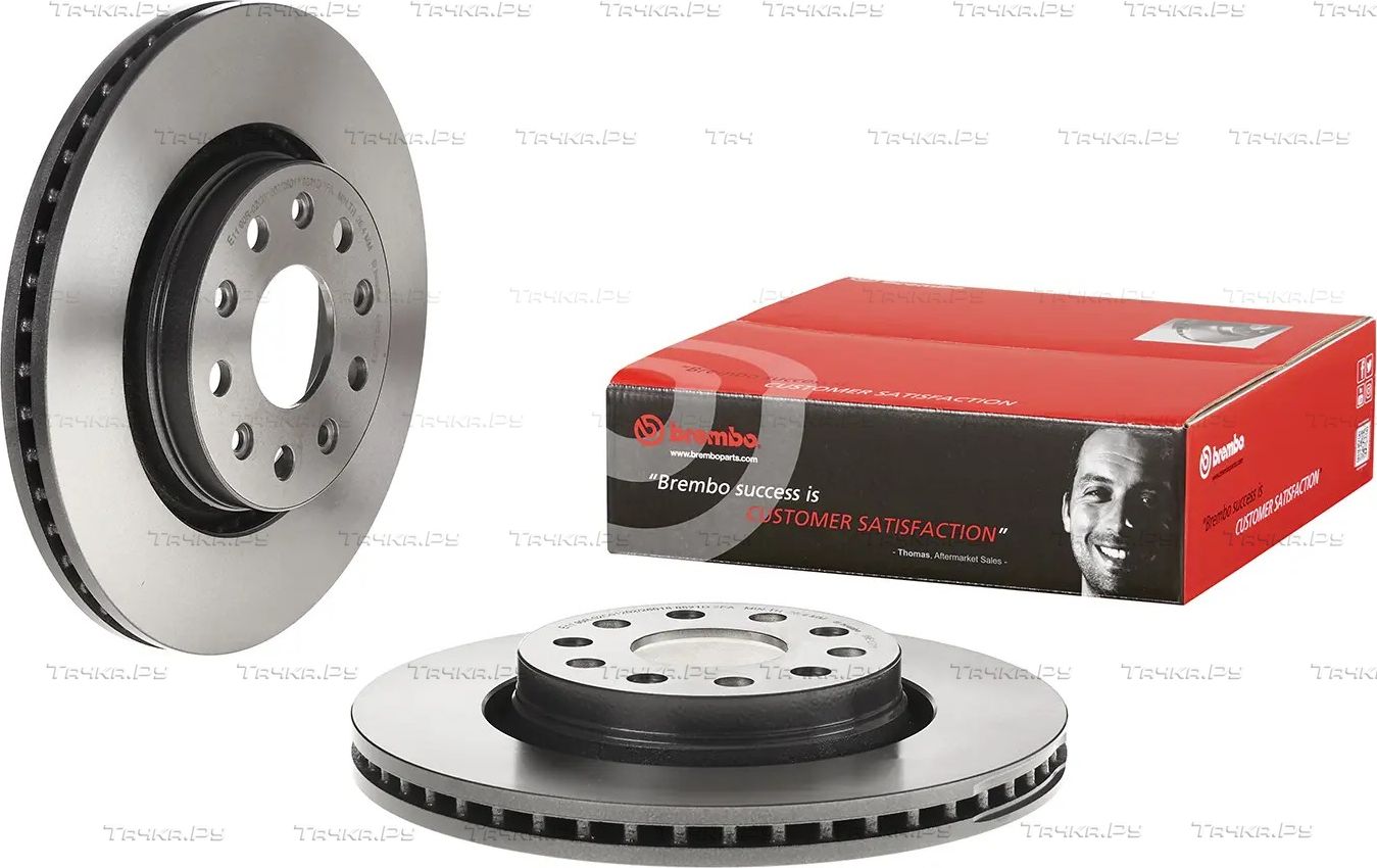 Тормозной диск Brembo PRIME LINE - UV Coated передний для Jeep Wrangler IV (JL) 2017-2026. Артикул 09.E127.11