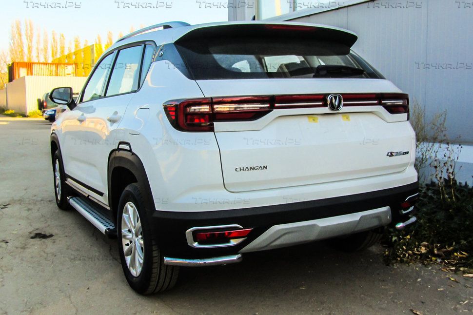 Защита Slitkoff задняя уголки D42 для Changan CS35 Plus 2019-2026. Артикул CHANCS35P-010