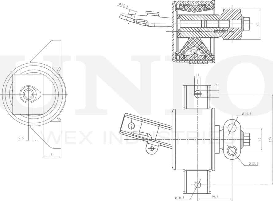 Опора двигателя (Unio). Артикул RMP-15114