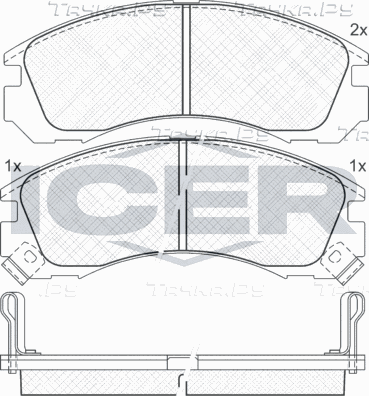 Тормозные колодки Icer передние для Mitsubishi Outlander III 2012-2026. Артикул 140979