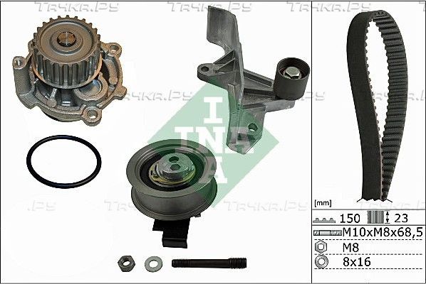 Помпа (водяной насос) с комплектом ремня ГРМ Ina для Volkswagen Passat B5 2001-2005. Артикул 530 0546 31