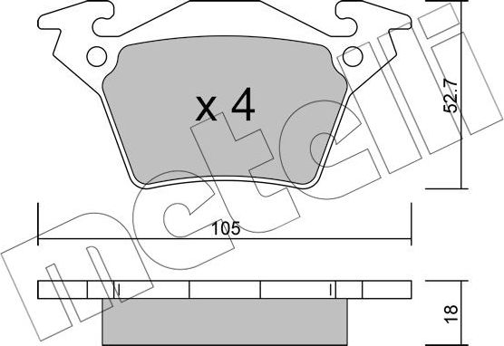 Тормозные колодки Metelli. Артикул 22-0574-0