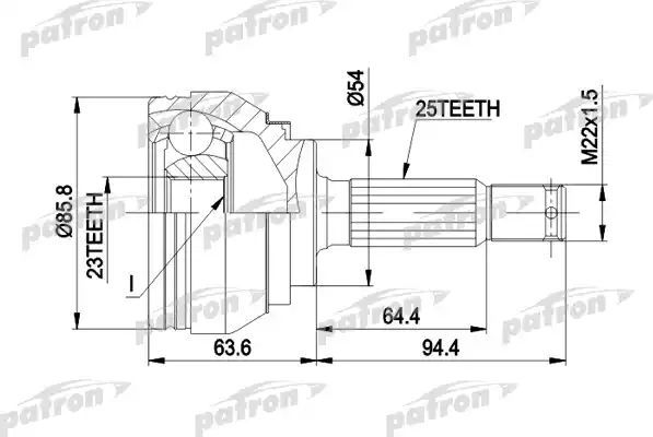 Шрус наружный (граната) Patron. Артикул PCV1404