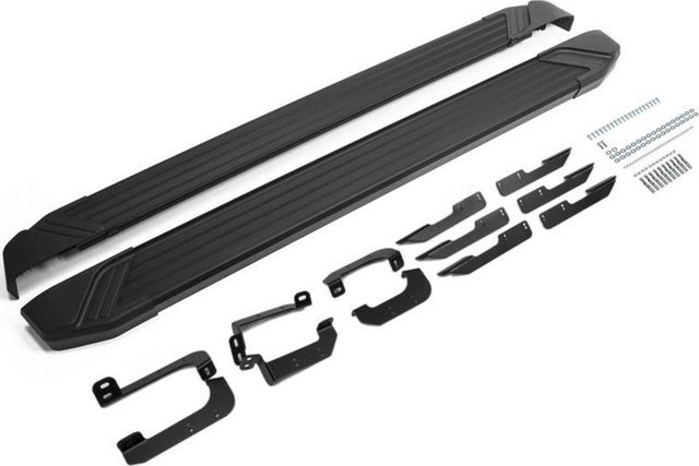 Пороги алюминиевыеRival Black для Chery Tiggo 4 I рестайлинг 2019-2026. Артикул F173ALB.0905.2