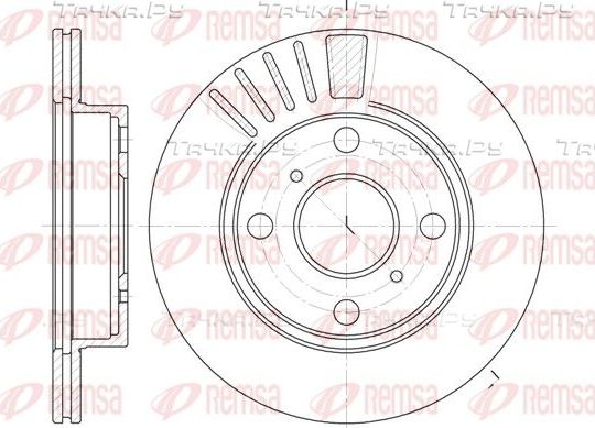Тормозной диск Remsa передний для Toyota Starlet IV (P80) 1989-1996. Артикул 6825.10