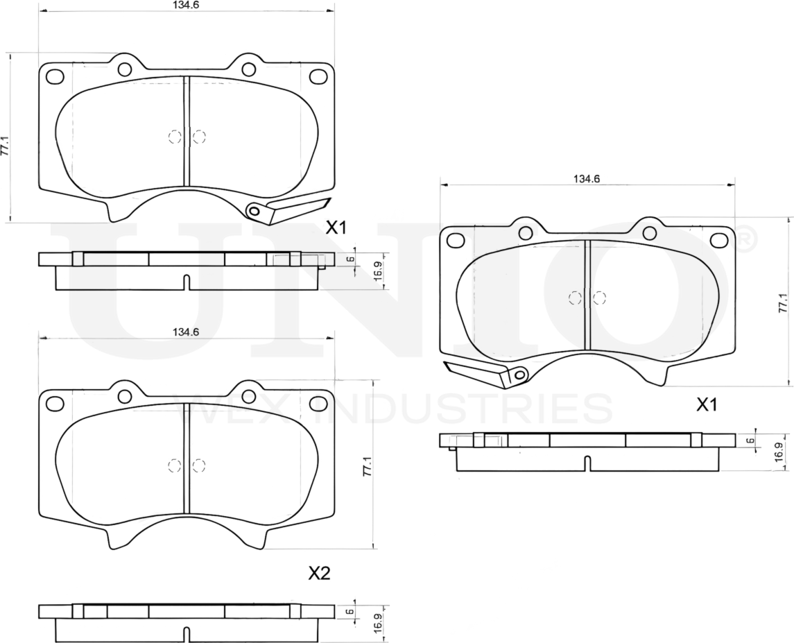 Колодки тормозные дисковые, комплект (Unio). Артикул BRP-20330