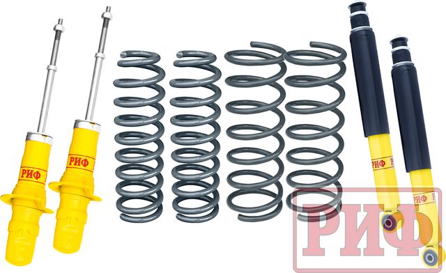 Комплект РИФ усиленной стандартной подвески для SsangYong Kyron 2005-2015, нагрузка - 75 кг. Артикул RIF-KYR-S