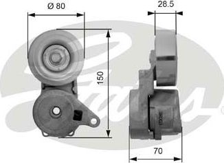 Натяжной ролик (натяжитель) приводного клинового зубчатого ремня Gates DriveAlign®. Артикул T38413