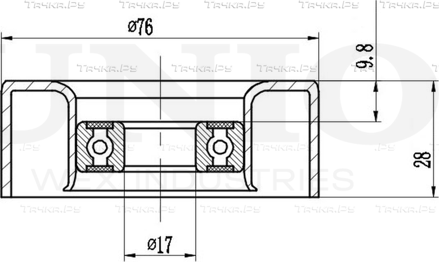 Ролик поликлинового ремня натяжной (Unio). Артикул TNS-10207