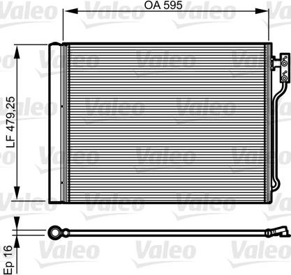 Радиатор кондиционера (конденсатор) Valeo (алюминий). Артикул 814192