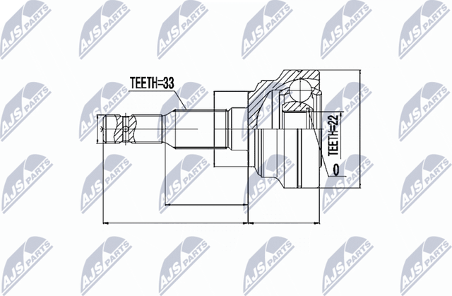 Шрус наружный (граната) NTY для Opel Vectra B 1995-2003. Артикул NPZ-PL-010