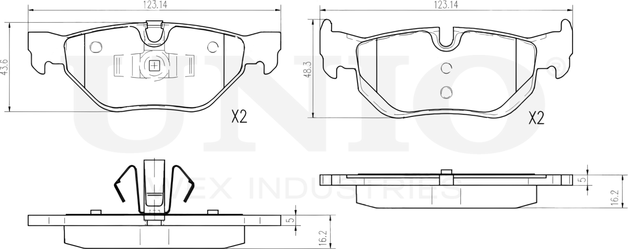 Колодки тормозные диск. задние BMW 3 (E90-E93) 04-, 1 (E81,E82,E87,E88) 04-, X1 (E84) 09- (Unio). Артикул BRP-20318