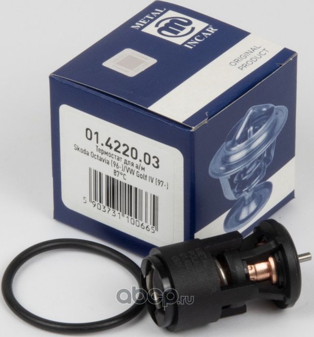 Термостат METAL INCAR для а/м Skoda Octavia (96-)/VW Golf IV (97-) 87С (термоэл. (Metal-Incar). Артикул 01422003