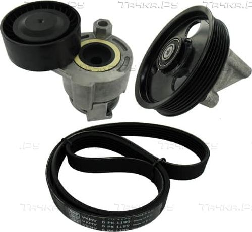 Приводной ремень поликлиновой с роликами (комплект) SKF для Renault Grand Scenic II 2005-2007. Артикул VKMA 36051