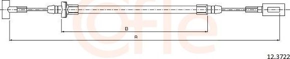 Трос ручника (тросик ручного тормоза) Cofle. Артикул 12.3722