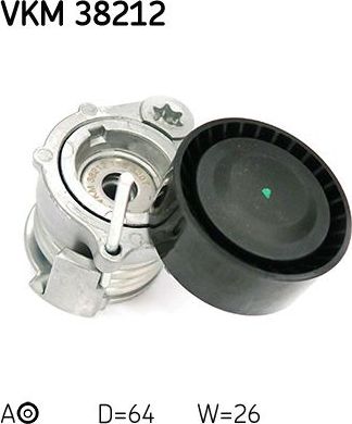 Натяжной ролик (натяжитель) приводного клинового зубчатого ремня SKF. Артикул VKM 38212