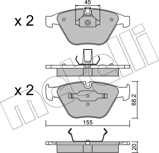 Тормозные колодки Metelli передние для BMW Z4 II (E89) 2009-2016. Артикул 22-0558-4